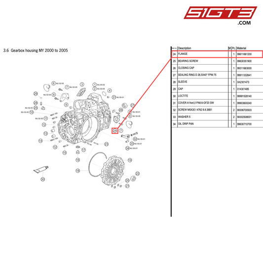 FLANGE - 99611661200 [PORSCHE 996 GT3 Cup]