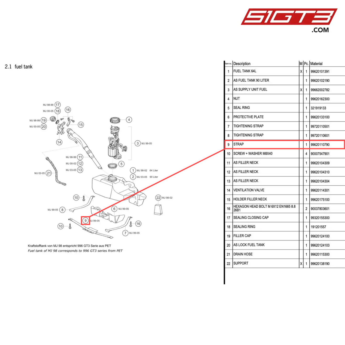 STRAP - 99620110790 [PORSCHE 996 GT3 Cup]