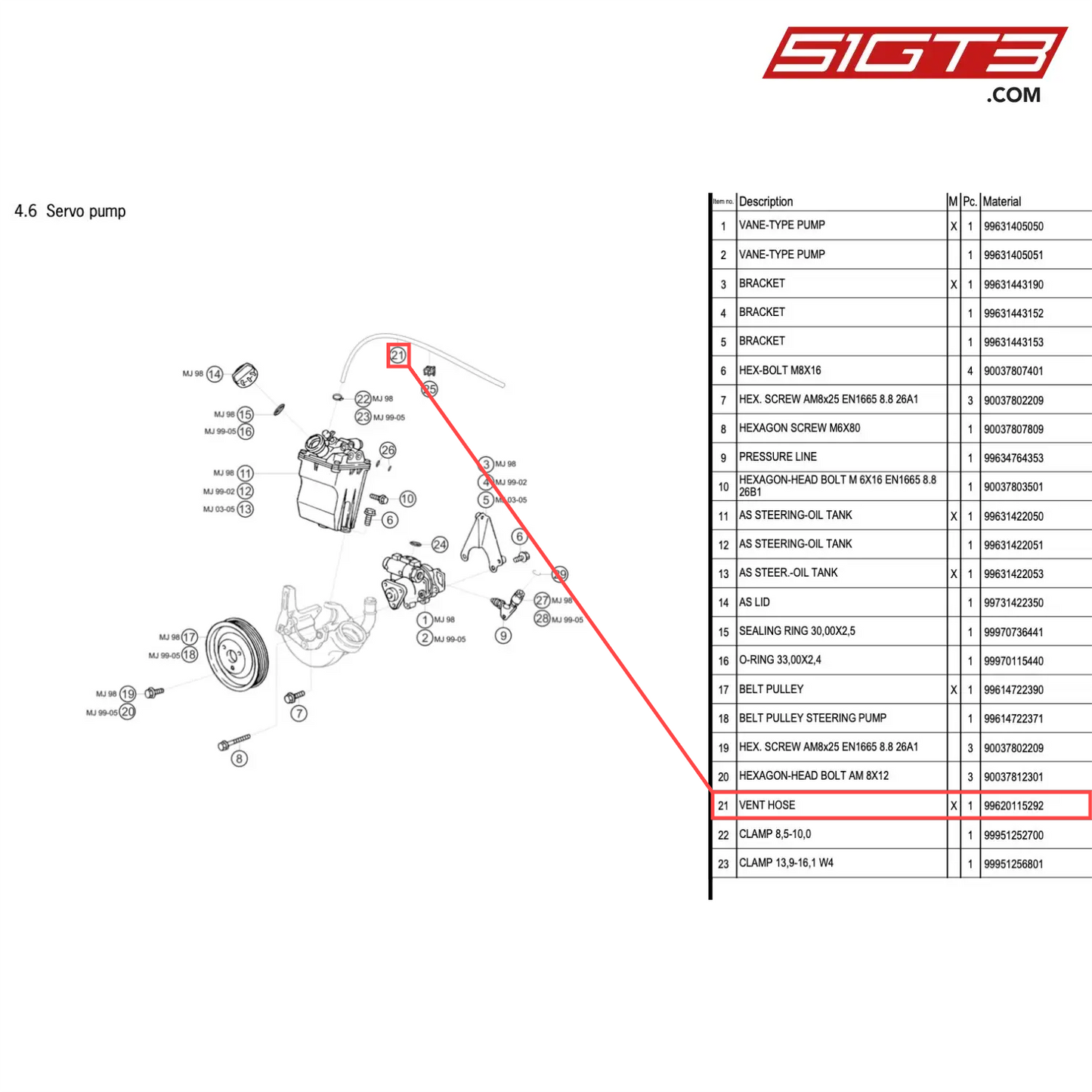 VENT HOSE - 99620115292 [PORSCHE 996 GT3 Cup]