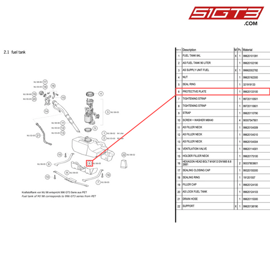 PROTECTIVE PLATE - 99620133100 [PORSCHE 996 GT3 Cup]