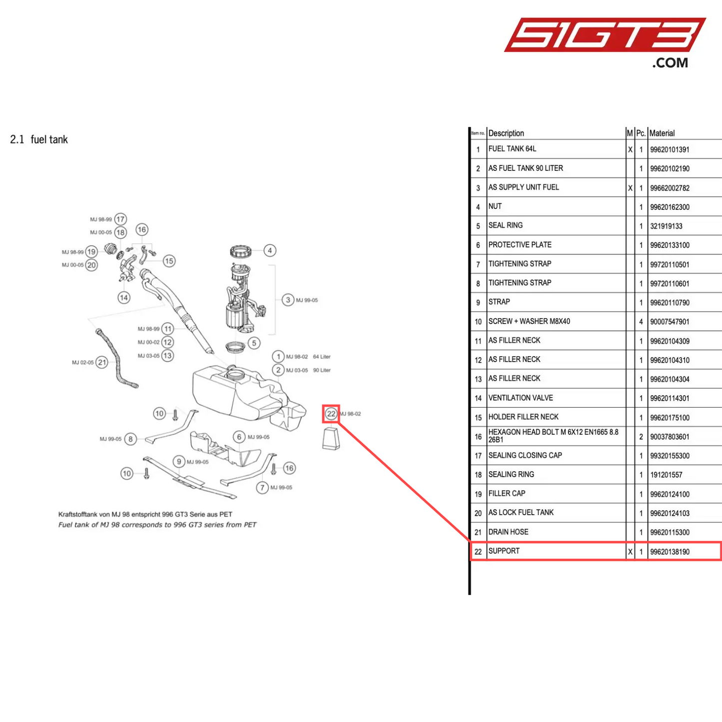 SUPPORT - 99620138190 [PORSCHE 996 GT3 Cup]