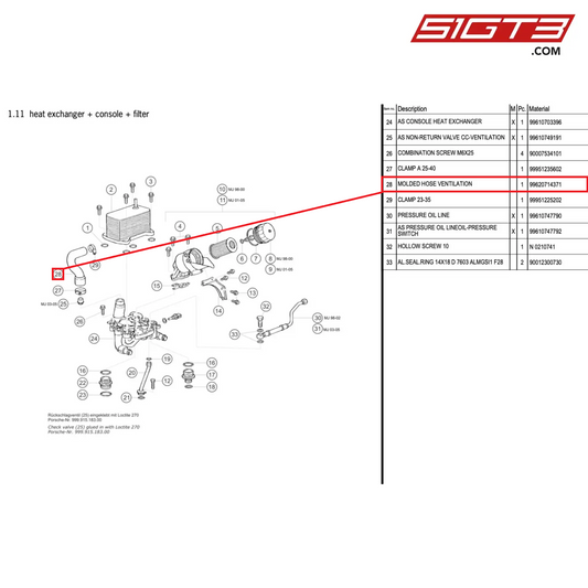 MOLDED HOSE VENTILATION - 99620714371 [PORSCHE 996 GT3 Cup]