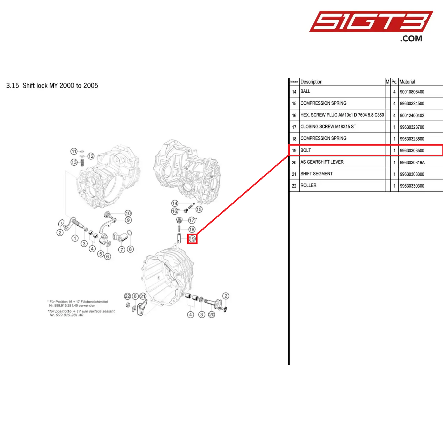 BOLT - 99630303500 [PORSCHE 996 GT3 Cup]