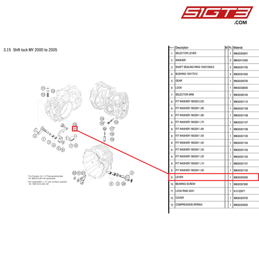 LEVER - 99630305300 [PORSCHE 996 GT3 Cup]