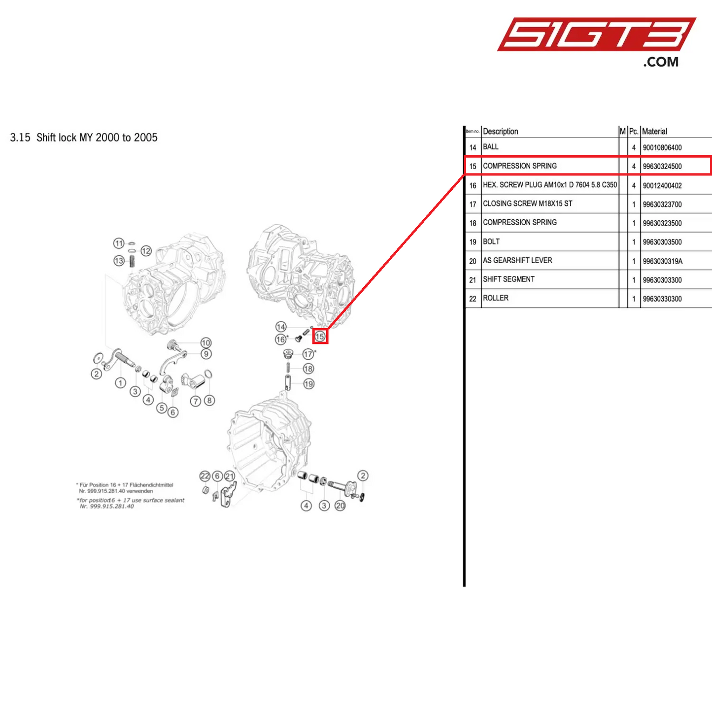 COMPRESSION SPRING - 99630324500 [PORSCHE 996 GT3 Cup]