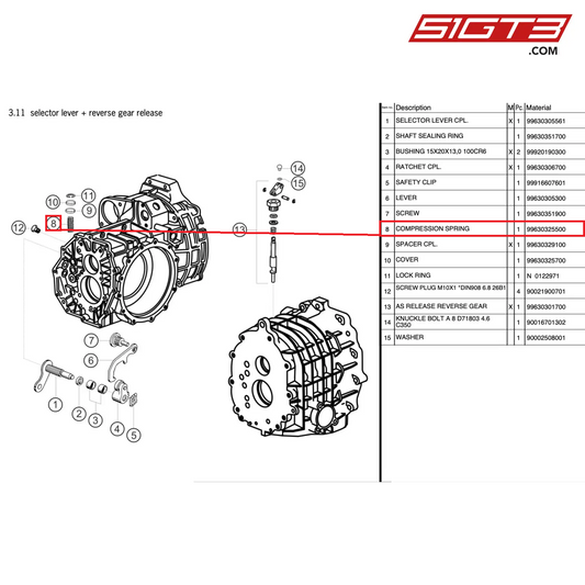 COMPRESSION SPRING - 99630325500 [PORSCHE 997.2 GT3 Cup]