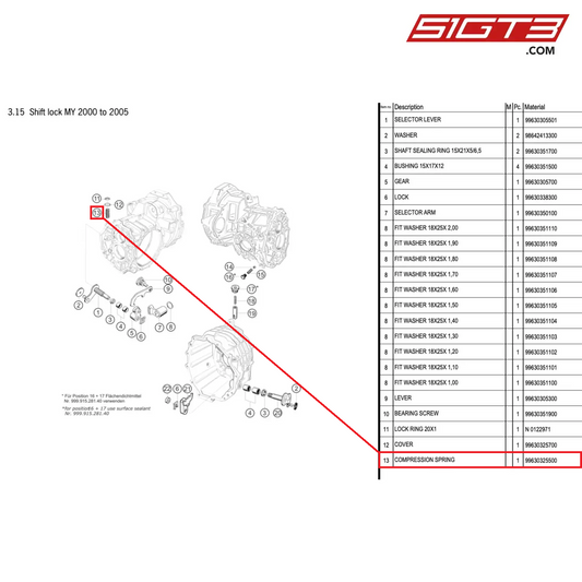 COMPRESSION SPRING - 99630325500 [PORSCHE 996 GT3 Cup]