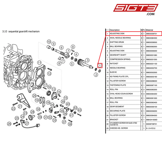 ADJUSTING DISK - 99630339701 [PORSCHE 997.2 GT3 Cup]
