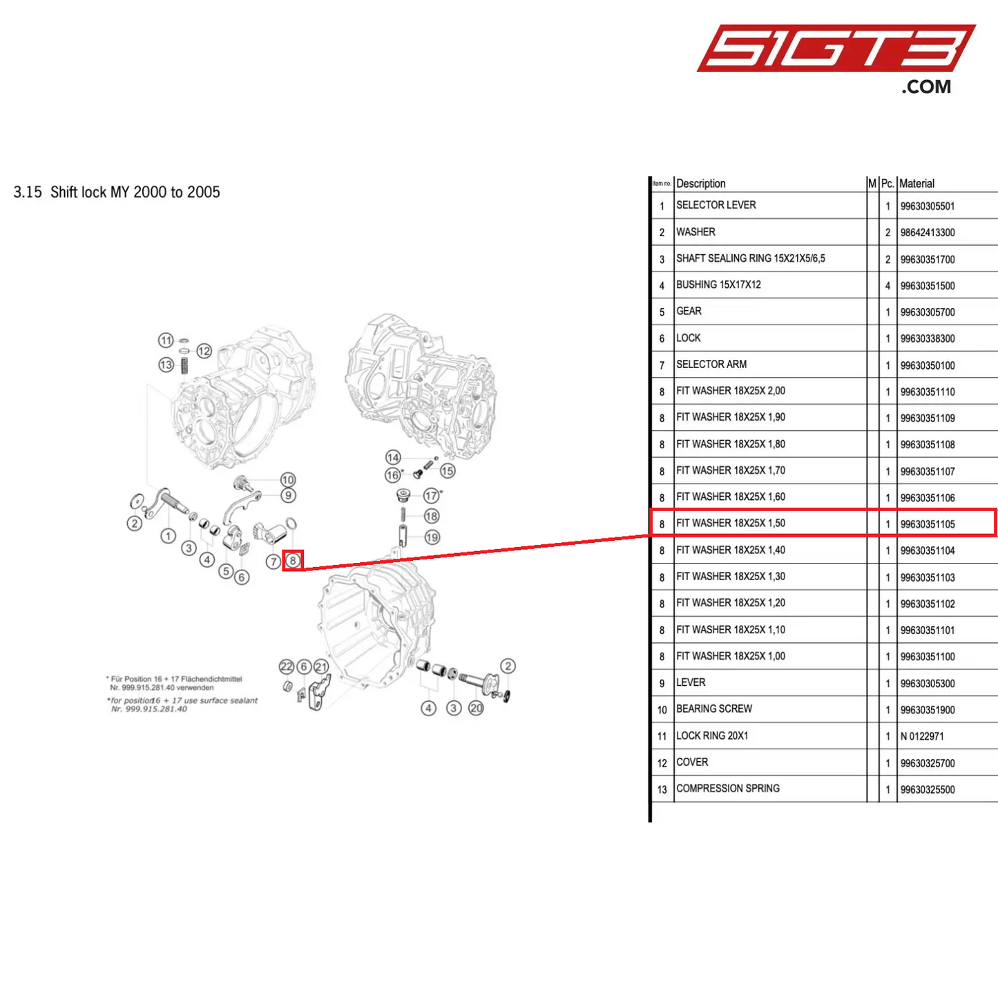 FIT WASHER 18X25X 1,50 - 99630351105 [PORSCHE 996 GT3 Cup]