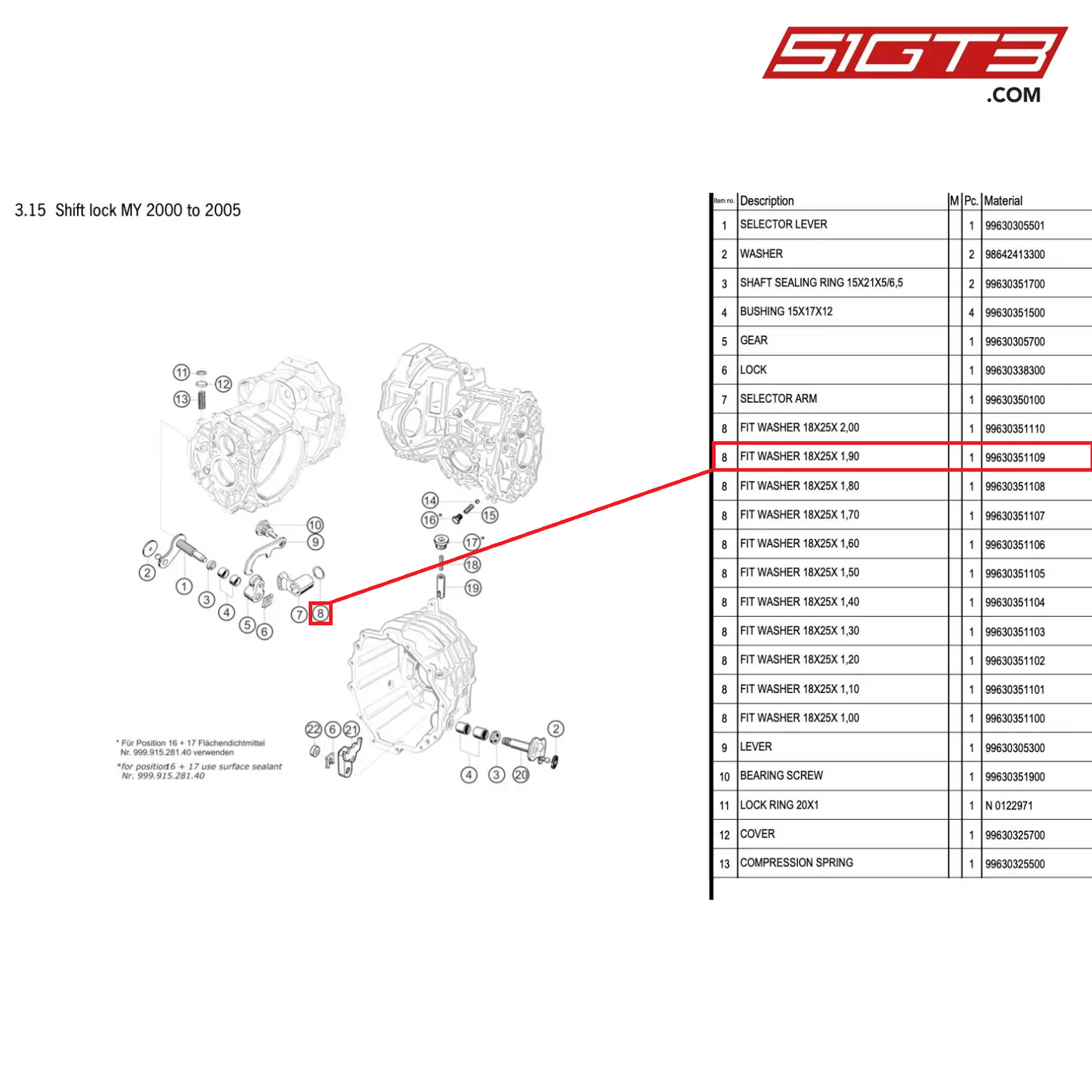 FIT WASHER 18X25X 1,90 - 99630351109 [PORSCHE 996 GT3 Cup]