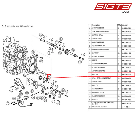 ROLL PIN - 99630363200 [PORSCHE 997.2 GT3 Cup]