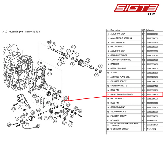 OVAL-HEAD COUN.SCREW - 99630364200 [PORSCHE 997.2 GT3 Cup]