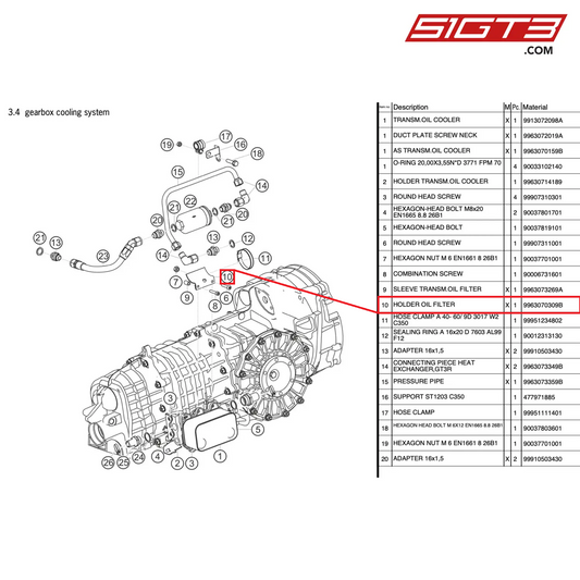 HOLDER OIL FILTER - 9963070309B [PORSCHE 997.2 GT3 Cup]