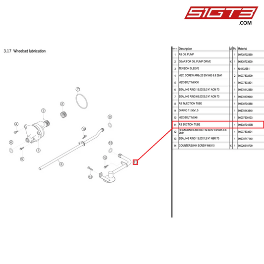 AS SUCTION TUBE - 9963070499B [PORSCHE 996 GT3 Cup]