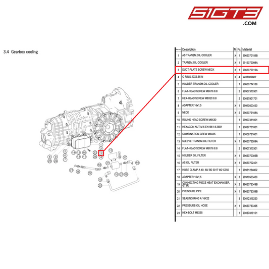 DUCT PLATE SCREW NECK - 9963072019A [PORSCHE 996 GT3 Cup]