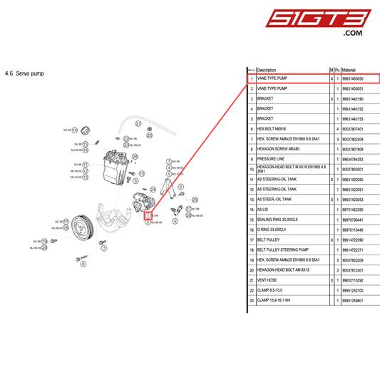 VANE-TYPE PUMP - 99631405050 [PORSCHE 996 GT3 Cup]