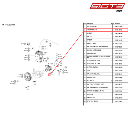 VANE-TYPE PUMP - 99631405051 [PORSCHE 996 GT3 Cup]