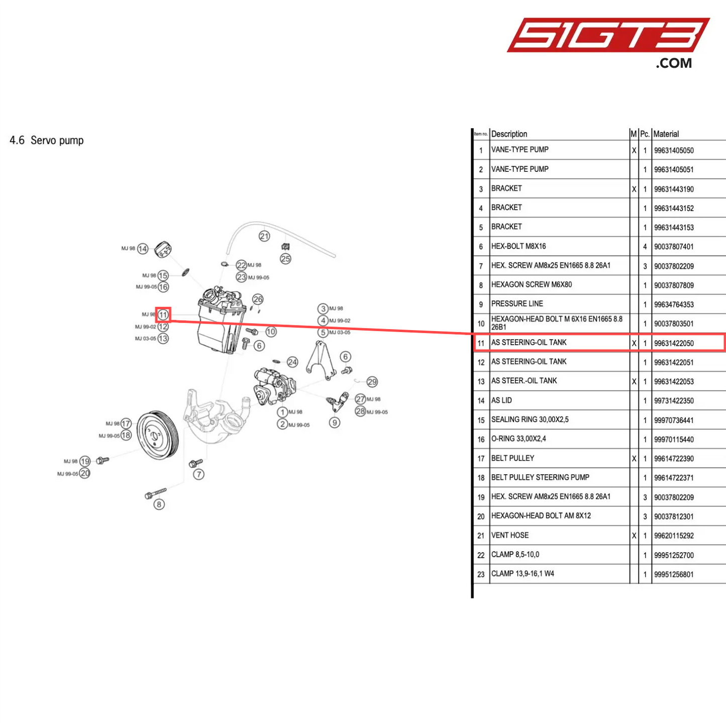 AS STEERING-OIL TANK - 99631422050 [PORSCHE 996 GT3 Cup]