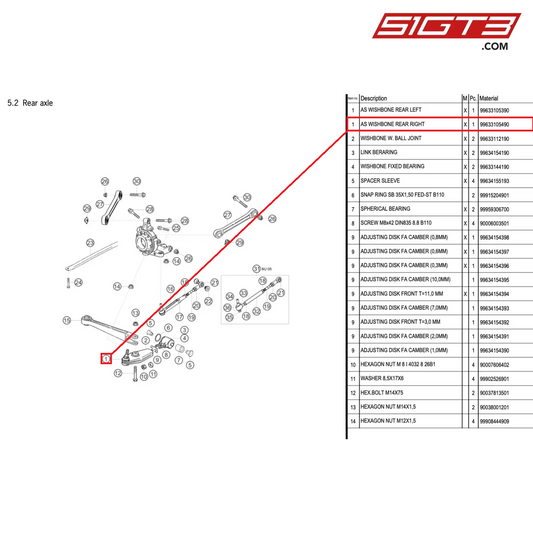 AS WISHBONE REAR RIGHT - 99633105490 [PORSCHE 996 GT3 Cup]