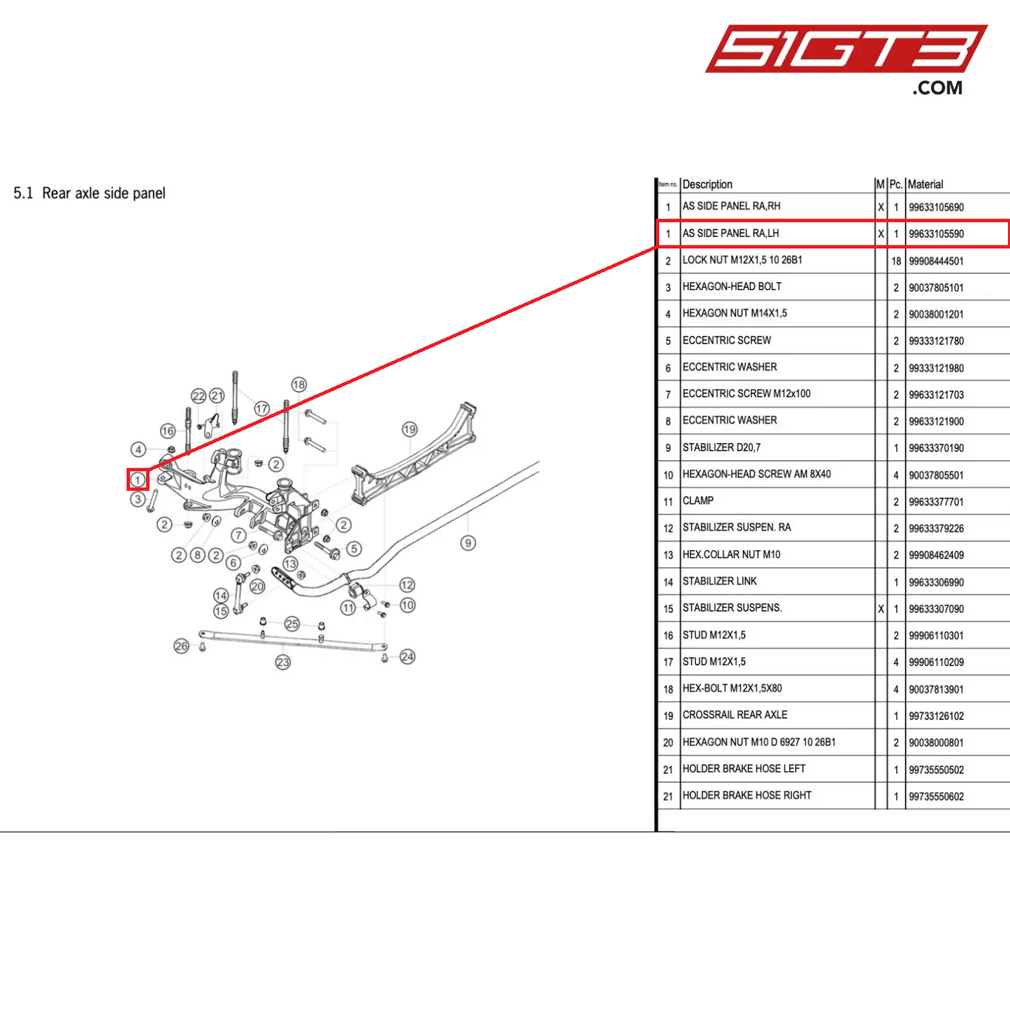 AS SIDE PANEL RA,LH - 99633105590 [PORSCHE 996 GT3 Cup]