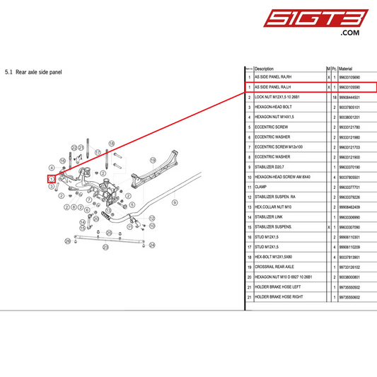 AS SIDE PANEL RA,LH - 99633105590 [PORSCHE 996 GT3 Cup]