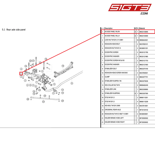 AS SIDE PANEL RA,RH - 99633105690 [PORSCHE 996 GT3 Cup]