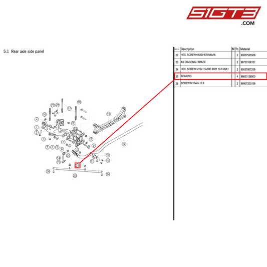 BEARING - 99633138500 [PORSCHE 996 GT3 Cup]