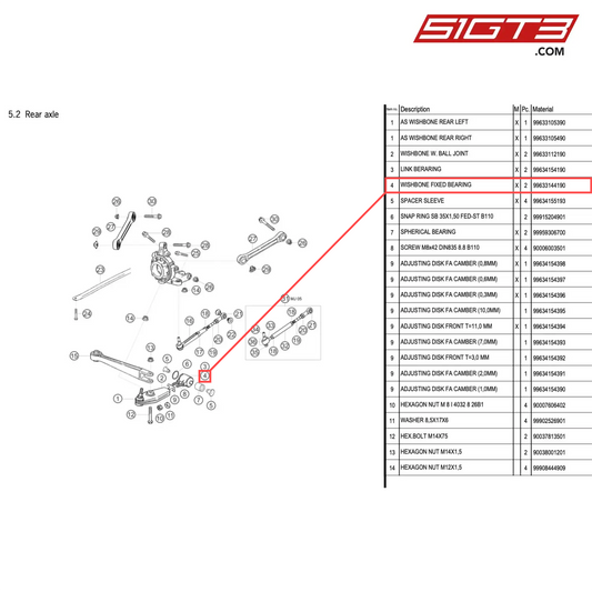 WISHBONE FIXED BEARING - 99633144190 [PORSCHE 996 GT3 Cup]