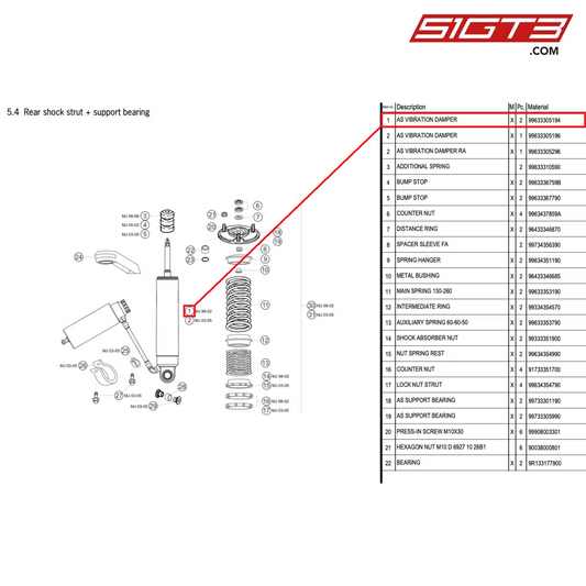 AS VIBRATION DAMPER - 99633305194 [PORSCHE 996 GT3 Cup]