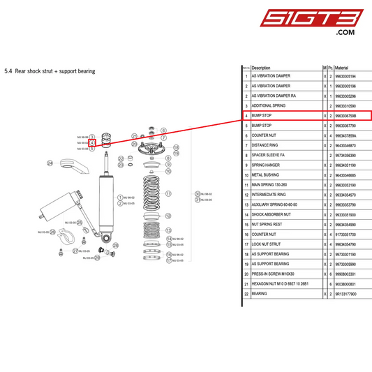 BUMP STOP - 9963336759B [PORSCHE 996 GT3 Cup]
