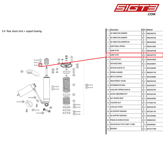 BUMP STOP - 99633367790 [PORSCHE 996 GT3 Cup]