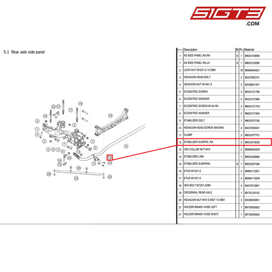 STABILIZER SUSPEN. RA - 99633379226 [PORSCHE 996 GT3 Cup]