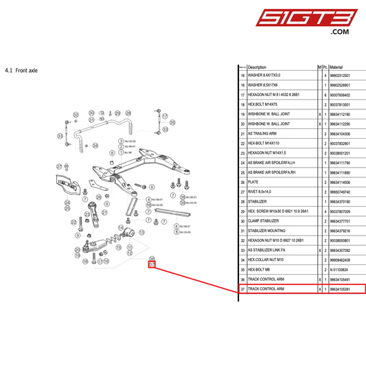 TRACK CONTROL ARM - 99634105391 [PORSCHE 996 GT3 Cup]