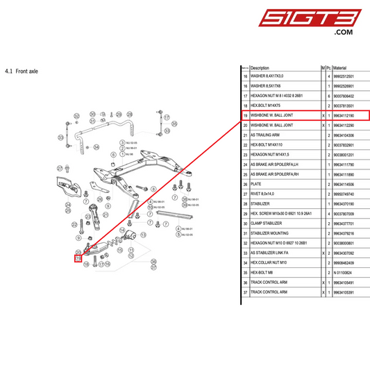 WISHBONE W. BALL JOINT - 99634112190 [PORSCHE 996 GT3 Cup]