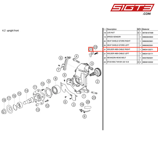 HALTER ABS-KABEL RECHTS - 99634132271 [PORSCHE 997.2 GT3 Cup]