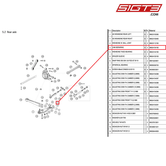 LINK BERARING - 99634154190 [PORSCHE 996 GT3 Cup]