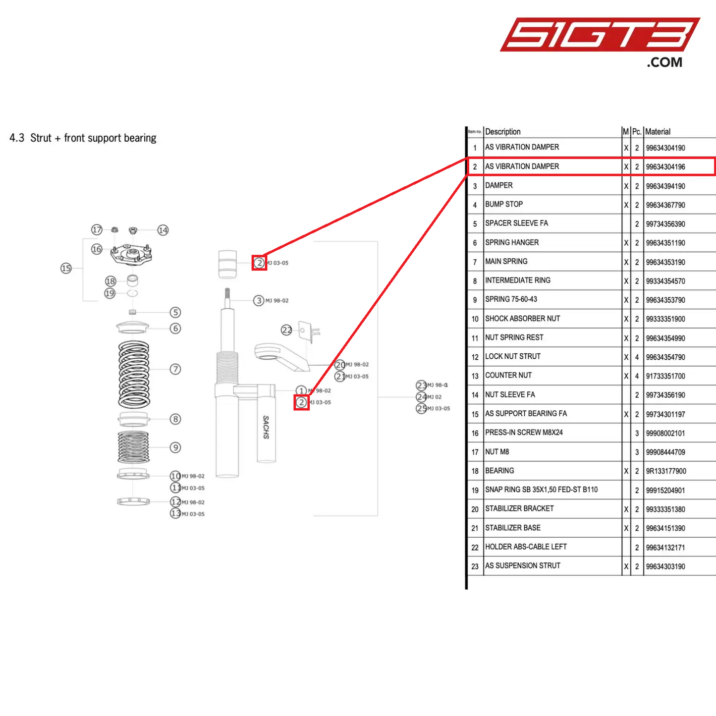 AS VIBRATION DAMPER - 99634304196 [PORSCHE 996 GT3 Cup]