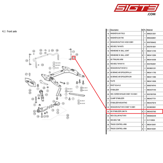 AS STABILIZER LINK FA - 99634307092 [PORSCHE 996 GT3 Cup]