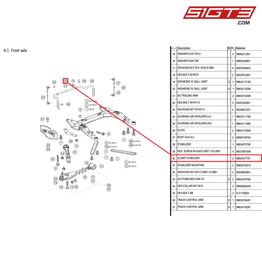 CLAMP STABILIZER - 99634377701 [PORSCHE 996 GT3 Cup]