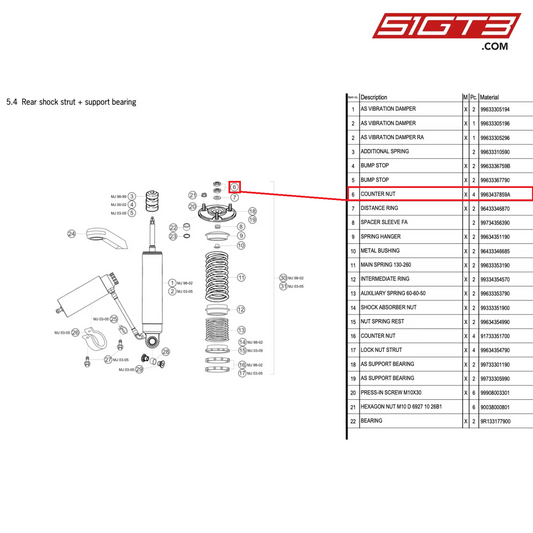 COUNTER NUT - 9963437859A [PORSCHE 996 GT3 Cup]