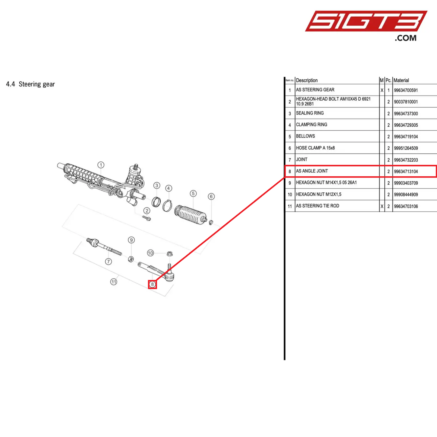 AS ANGLE JOINT - 99634713104 [PORSCHE 996 GT3 Cup]