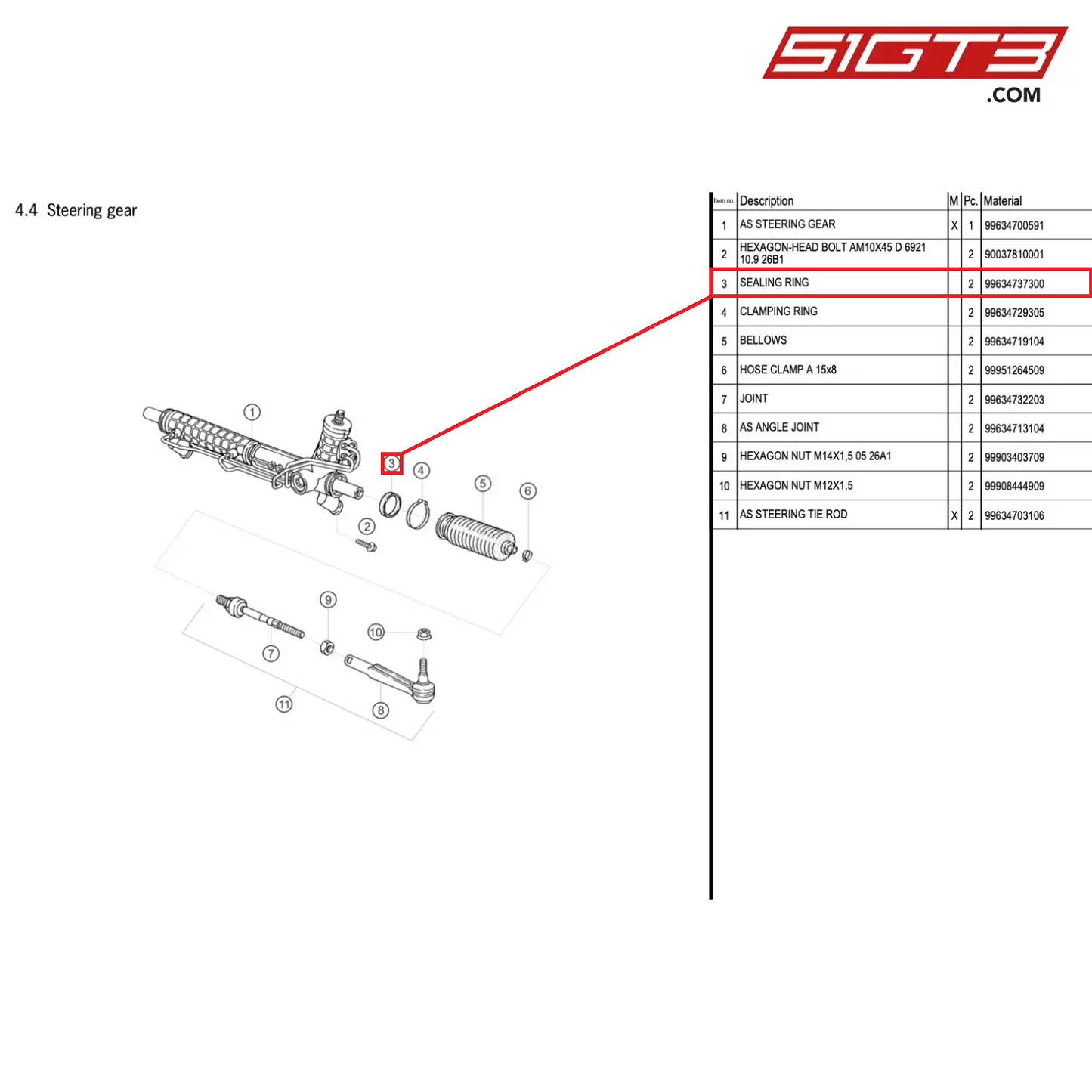 SEALING RING - 99634737300 [PORSCHE 996 GT3 Cup]