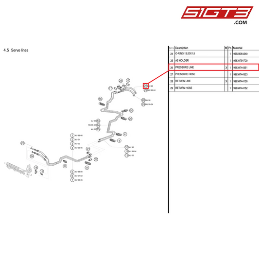 PRESSURE LINE - 99634744351 [PORSCHE 996 GT3 Cup]