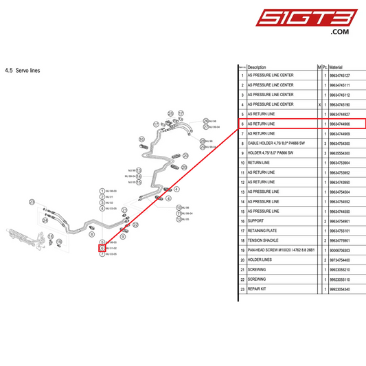 AS RETURN LINE - 99634744906 [PORSCHE 996 GT3 Cup]