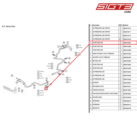 AS RETURN LINE - 99634744927 [PORSCHE 996 GT3 Cup]