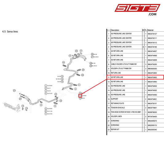 AS RETURN LINE - 99634753952 [PORSCHE 996 GT3 Cup]