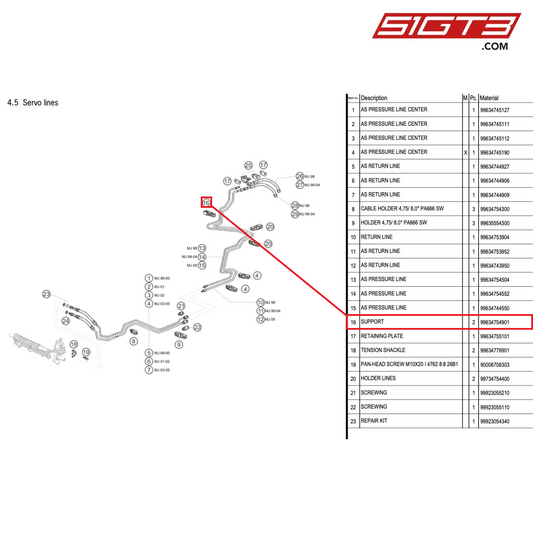 SUPPORT - 99634754901 [PORSCHE 996 GT3 Cup]