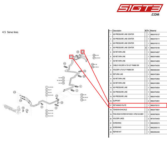 RETAINING PLATE - 99634755101 [PORSCHE 996 GT3 Cup]