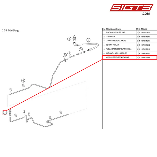 NECK STEERING - 9963475599A [PORSCHE 997.1 GT3 R]