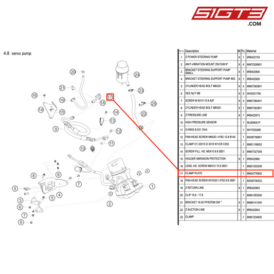 CLAMP PLATE - 99634776902 [PORSCHE 992.1 GT3 R]